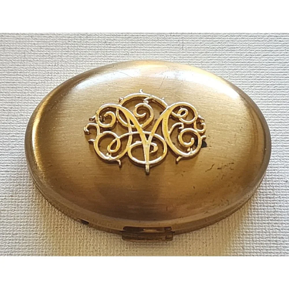 Vintage Compact Germaine Monteil Deep Sunglow Gold Tone